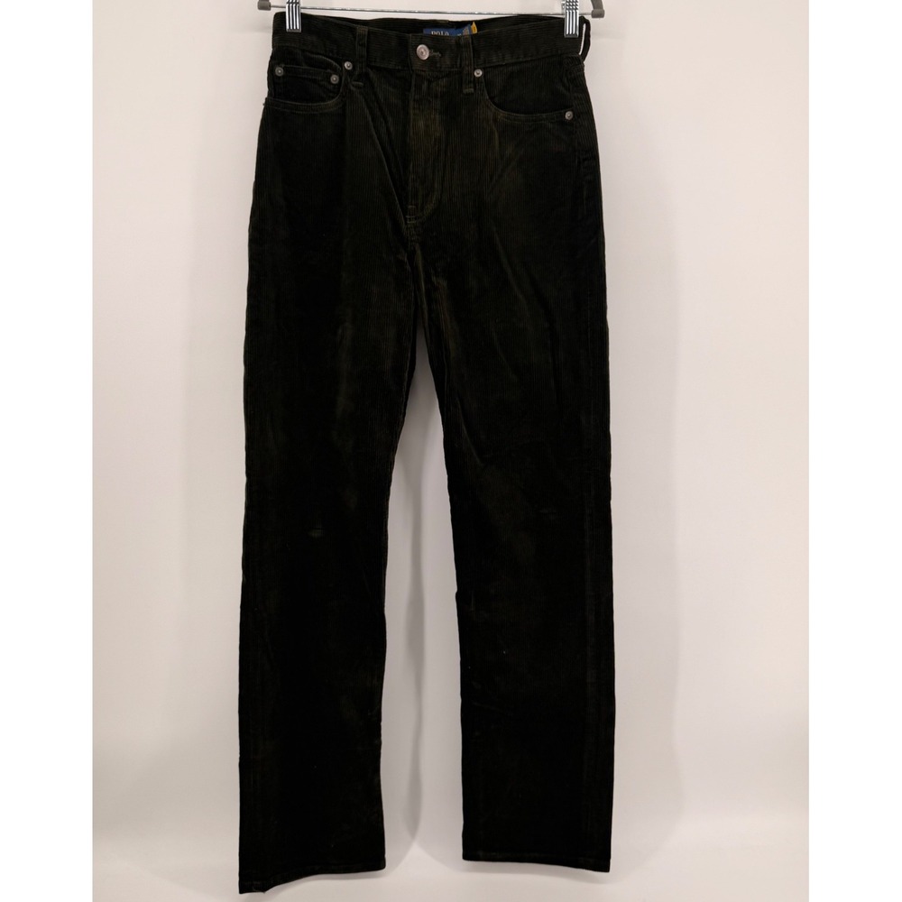 Polo Ralph Lauren Pants Mens 29 Olive Straight Fit High-Rise Corduroy Trousers